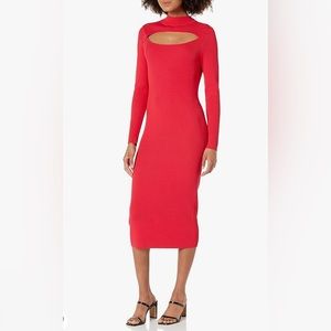 NEW Blue Orchid  Red Crimson Love Cutout Midi Dress 2X Sweater Long Sleve